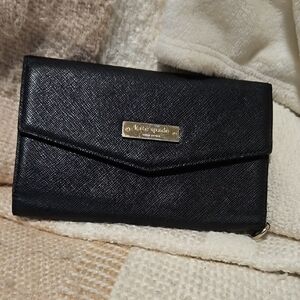 Kate Spade Black Wallet with Gold Accents